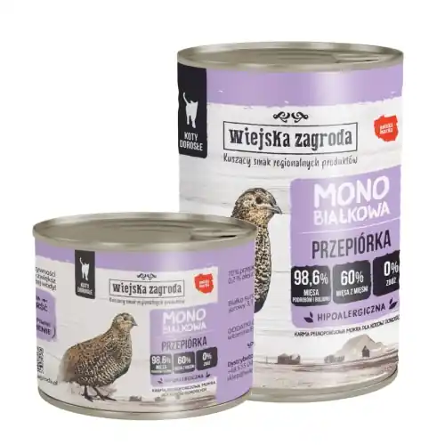Ograniczona ilość Wiejska Zagroda MONO 200g/400g przepi贸rka - mokra karma dla kot贸w