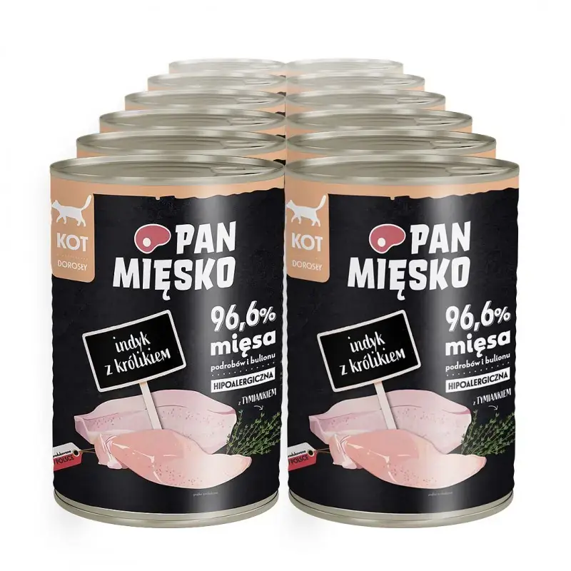 Pan Mięsko indyk z królikiem mokra karma dla kota Cena promocyjna