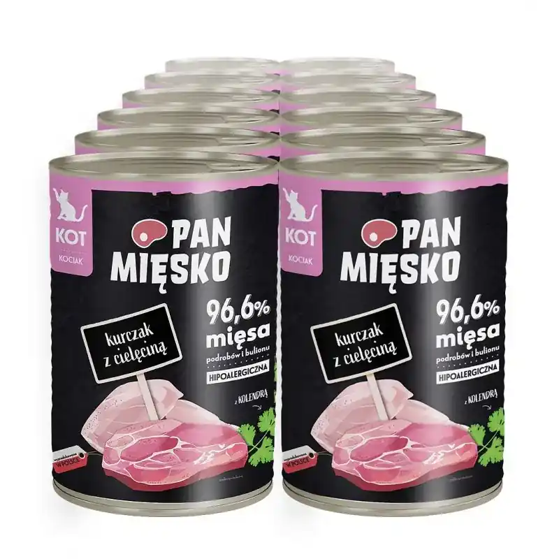 Pan Mięsko kurczak z cielęciną mokra karma dla kociąt Wysoka jakość