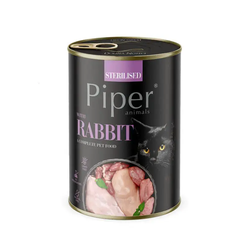 Dolina Noteci Piper Animals Sterilised mokra karma dla kota sterylizowanego z królikiem puszka Najlepsza cena