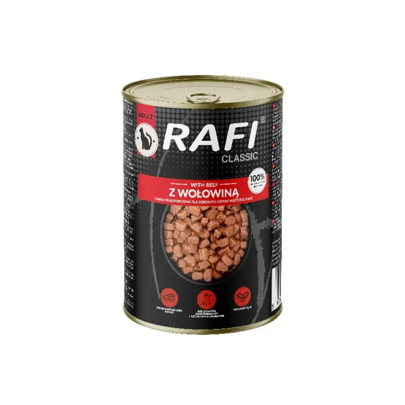 Oferta czasowa Dolina Noteci Rafi Cat Classic mokra karma dla kota z wołowiną