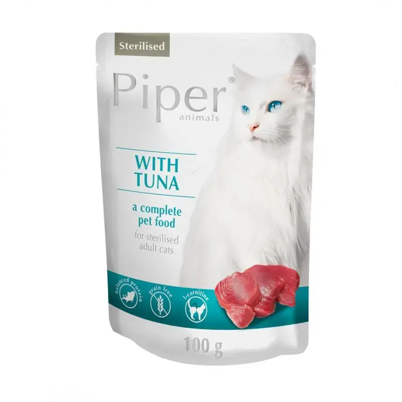 Dolina Noteci Piper Animals Sterilised mokra karma dla kota sterylizowanego z tuńczykiem saszetka Taniej